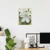 Weiße Blumen Foto Poster (Heimbüro)