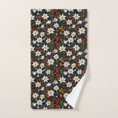 Weiße Blumen für den Herbst Badhandtuch Set (Handtuch)