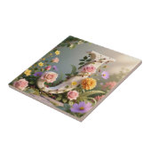 Weiße Blumen-Garten-Monogramm Buchstabe J Fliese (Seite)
