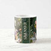 Weiße Blumen-Garten-Monogramm-Buchstabe S Kaffeetasse (Mittel)