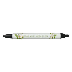 Weiße Blumen-Gastgeschenk Hochzeit Kugelschreiber