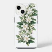 Weiße Blumen Grüne Blumen iPhone Hülle (Rückseite)