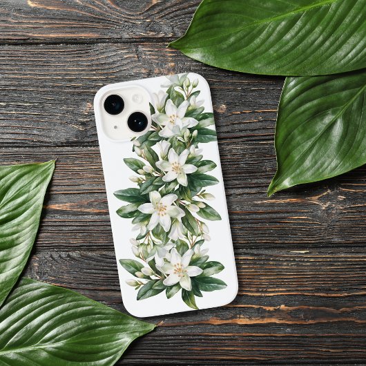 Weiße Blumen Grüne Blumen iPhone Hülle