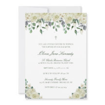 Weiße Blumen & Grüne Foto Taufe