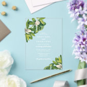 Weiße Blumen & Grüne Hochzeit Wasserfarbe Acryleinladungen (In Situ (Hochzeit))