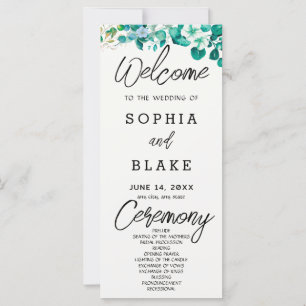 Weiße Blumen Grüne Pflanzen Weiße Hochzeitsprogram
