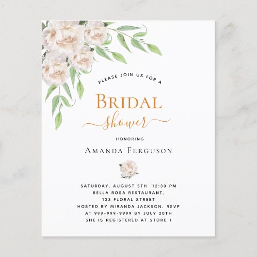 Weiße Blumen Grünes Brautparty (Vorderseite)