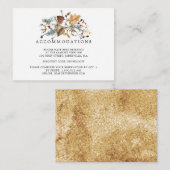 Weiße Blumen Herbst Blätter Hochzeitsunterkunft Begleitkarte (Vorne/Hinten)