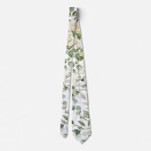 Weiße Blumen Hochzeit Elegant Krawatte (Rückseite)