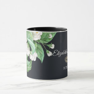 Weiße Blumen Hochzeit Tasse