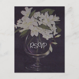 Weiße Blumen-Hochzeits-Einladung RSVP mit Foto Einladungspostkarte