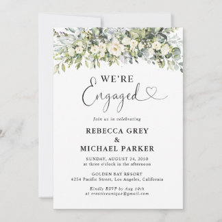 Weiße Blumen-Hochzeitseinladung Einladung