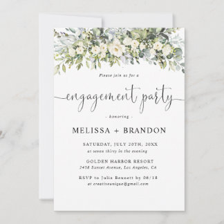 Weiße Blumen-Hochzeitseinladung Einladung