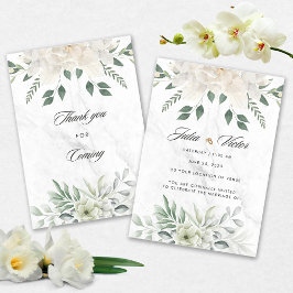 Weiße Blumen-Hochzeitseinladung Einladung