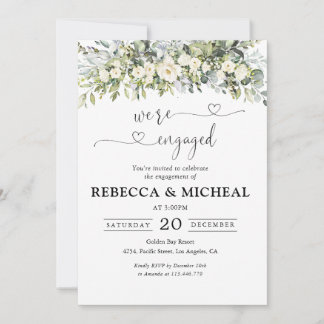 Weiße Blumen-Hochzeitseinladung Einladung
