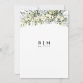Weiße Blumen-Hochzeitseinladung Einladung (Rückseite)