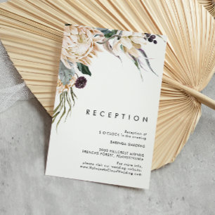 Weiße Blumen-Hochzeitsempfangskarte Begleitkarte