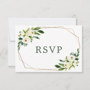 weiße Blumen Hochzeitsmahl Wahl RSVP Karte