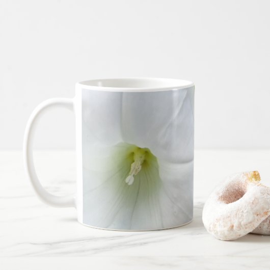 Weiße Blumen Kaffeetasse (Mit Donut)