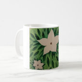 Weiße Blumen Kaffeetasse (Vorderseite Links)