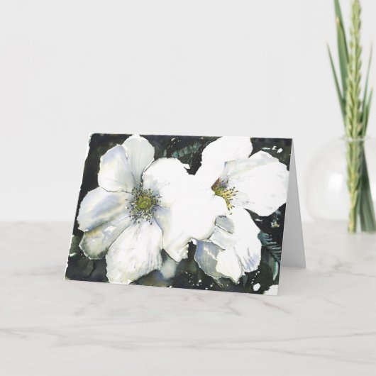 Weiße Blumen Karte (Vorderseite)