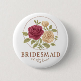 Weiße Blumen-Knöpfe - Brautjungfer Button