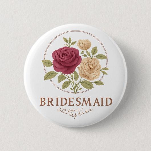 Weiße Blumen-Knöpfe - Brautjungfer Button (Vorderseite)