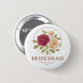 Weiße Blumen-Knöpfe - Brautjungfer Button (Vorne & Hinten)