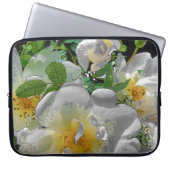 Weiße Blumen Laptop-Hülle Laptopschutzhülle (Vorderseite)