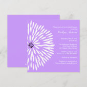 Weiße Blumen-lila Frühlings-Brautparty-Einladung Einladung (Vorne/Hinten)