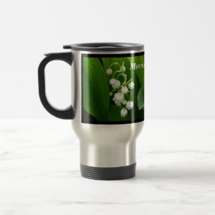 Weiße Blumen-Lilie der Tal-Reise-Tasse Reisebecher