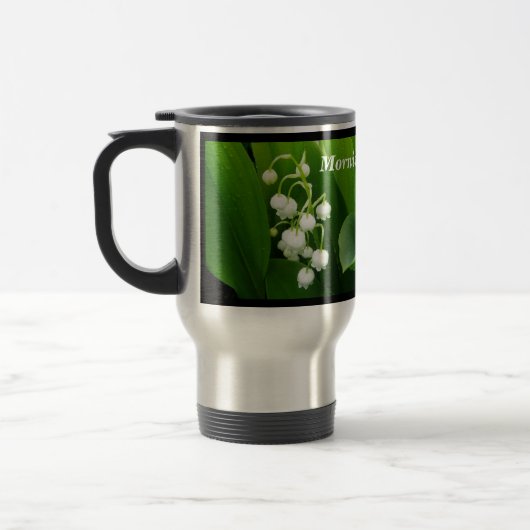 Weiße Blumen-Lilie der Tal-Reise-Tasse Reisebecher (Links)
