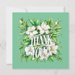 Weiße Blumen Lilien Dankeschönkarte Dankeskarte