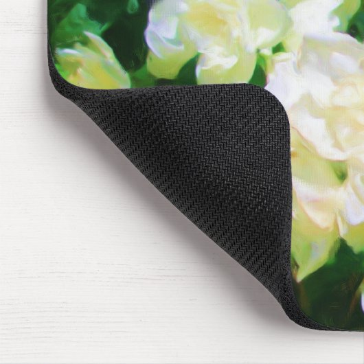 Weiße Blumen Mousepad (Ecke)