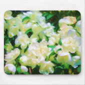 Weiße Blumen Mousepad (Vorne)