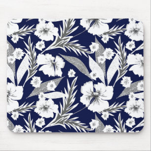 Weiße Blumen Mousepad