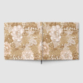 Weiße Blumen, Perlen und Spitze Gästebuch (Voll)