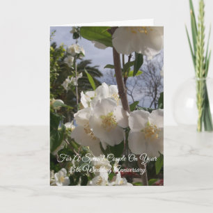 Weiße Blumen-Personalisierte 35. Hochzeitstag-Jubi Karte