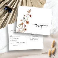 Weiße Blumen-RSVP-Hochzeits-Postkarte