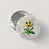 Weiße Blumen-Schaltfläche Button (Vorne & Hinten)