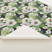 Weiße Blumen Sherpa-Decke Sherpadecke (3/4)