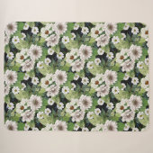 Weiße Blumen Sherpa-Decke Sherpadecke (Vorderseite (Horizontal))