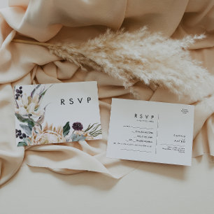 Weiße Blumen-Song-Anfrage-RSVP-Karte Postkarte