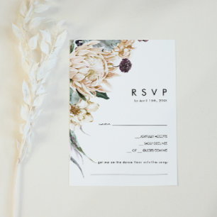 Weiße Blumen-Song-Anfrage-RSVP-Karte RSVP Karte