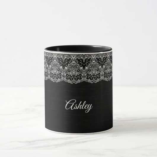 Weiße Blumen-Spitze Tasse (Zentrum)