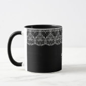 Weiße Blumen-Spitze Tasse (Links)