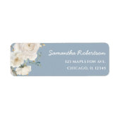 Weiße Blumen staubblau elegante Braut-Babyshower (Vorne)