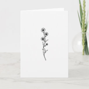 Weiße-Blumen-Stiel-Karte Karte