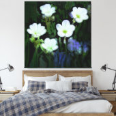 WEISSE BLUMEN STRETCHED CANVAS LEINWANDDRUCK (Insitu (Schlafzimmer))