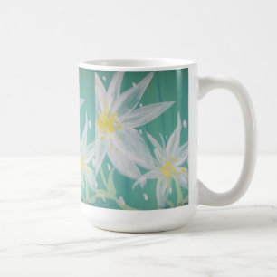 Weiße Blumen-Tasse Kaffeetasse
